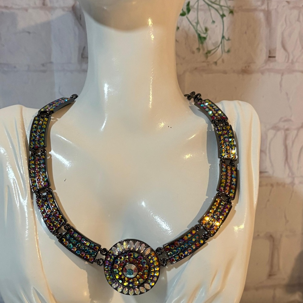 High end European made Multicolor Statement Necklace🌈